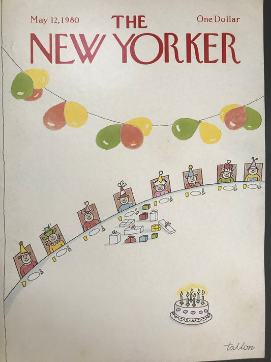 May 12, 1980 - The NEW YORKER Magazine original cover - kids birthday party - artist Tallon