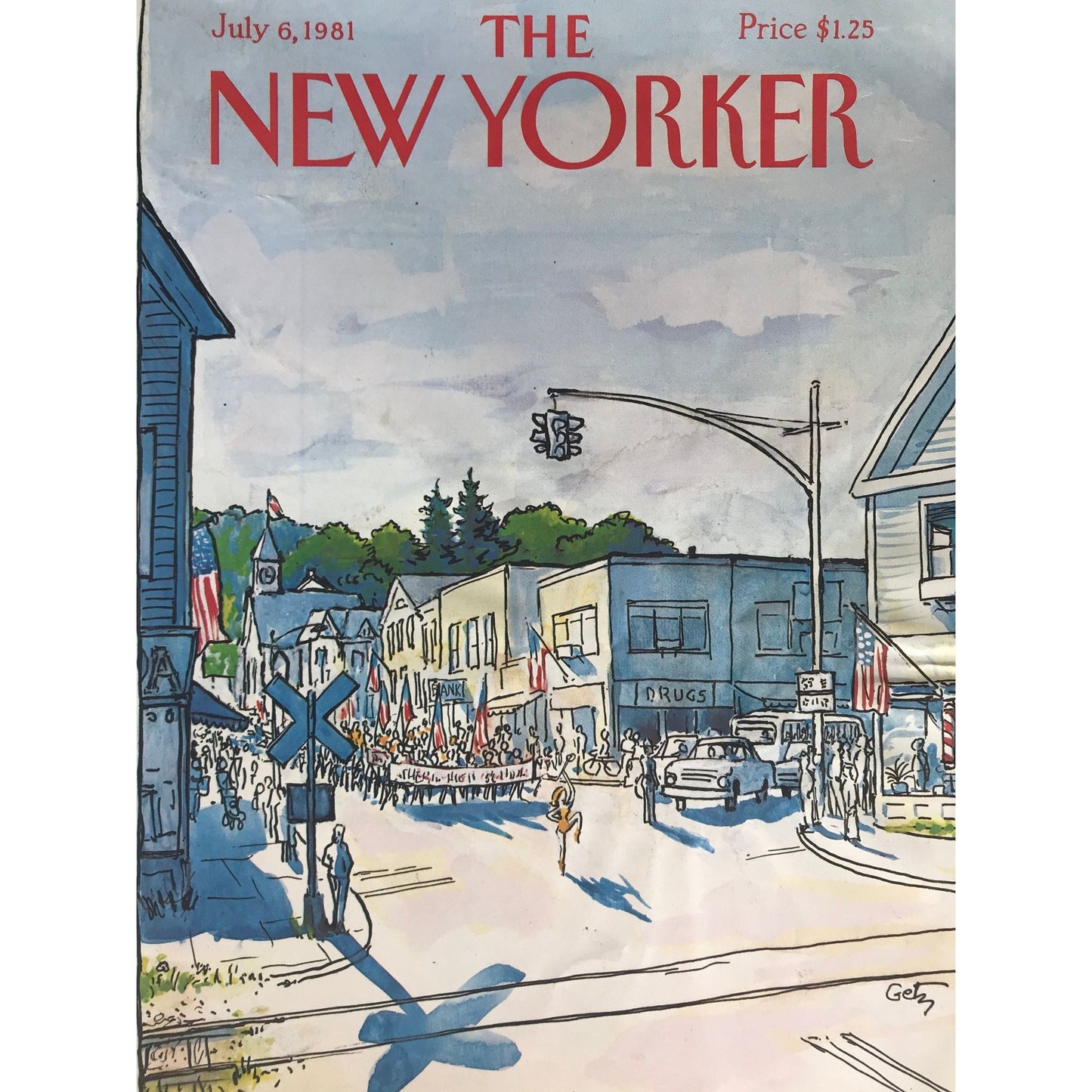 NEW YORKER Magazine cover - July 6, 1981 - Independence Day Parade - by Arthur Getz