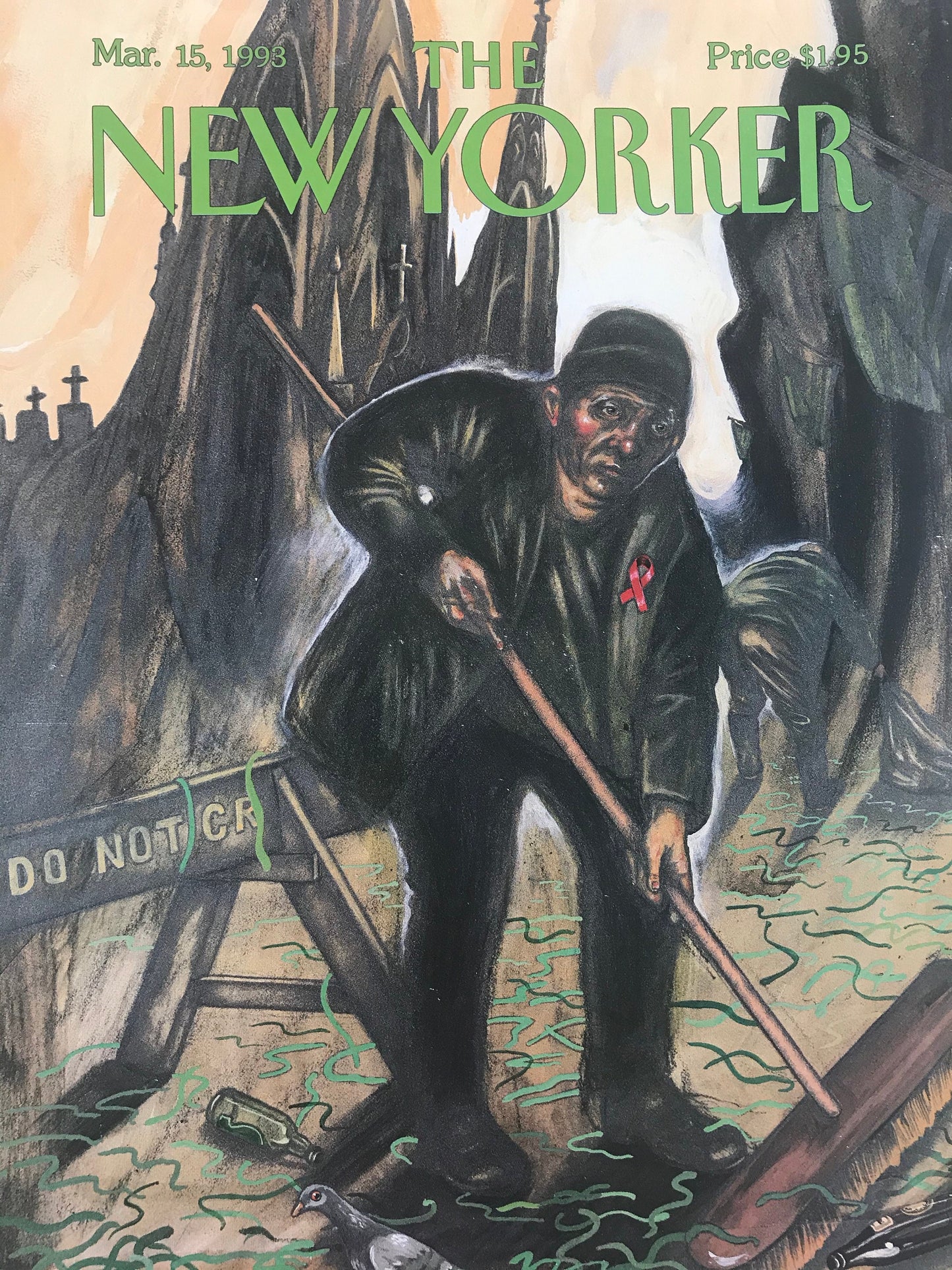 NEW YORKER Magazine cover - March 15, 1993 - excellent condition - by artist Sue Coe