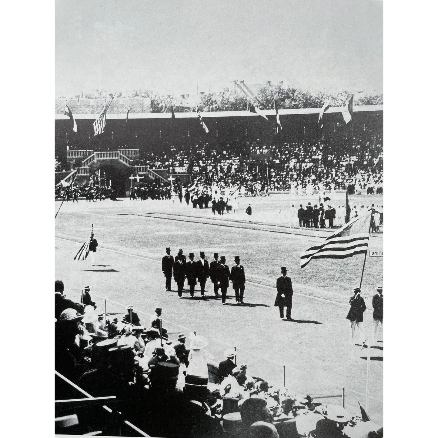 Vintage Olympics - 1912 opening ceremony in Stockholm - print from a vintage book - Olympic athlete