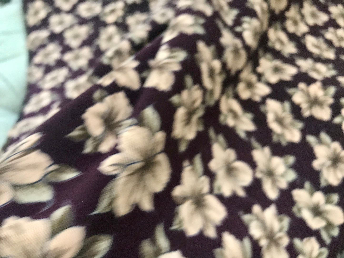 Vintage fabric - flowers - silky finish - 4+ yards
