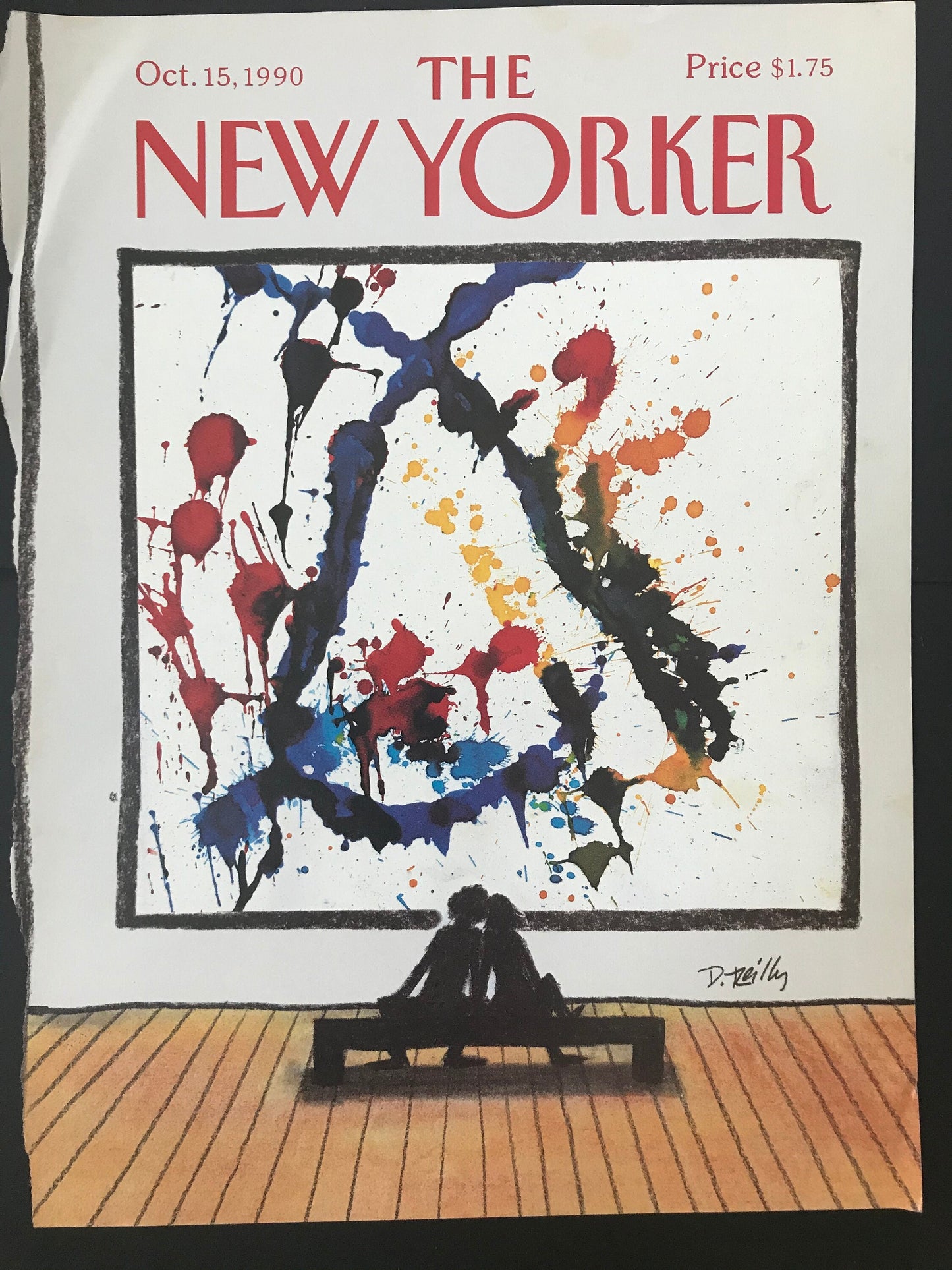 NEW YORKER Magazine cover - October 15, 1990 - romantic couple admiring artwork