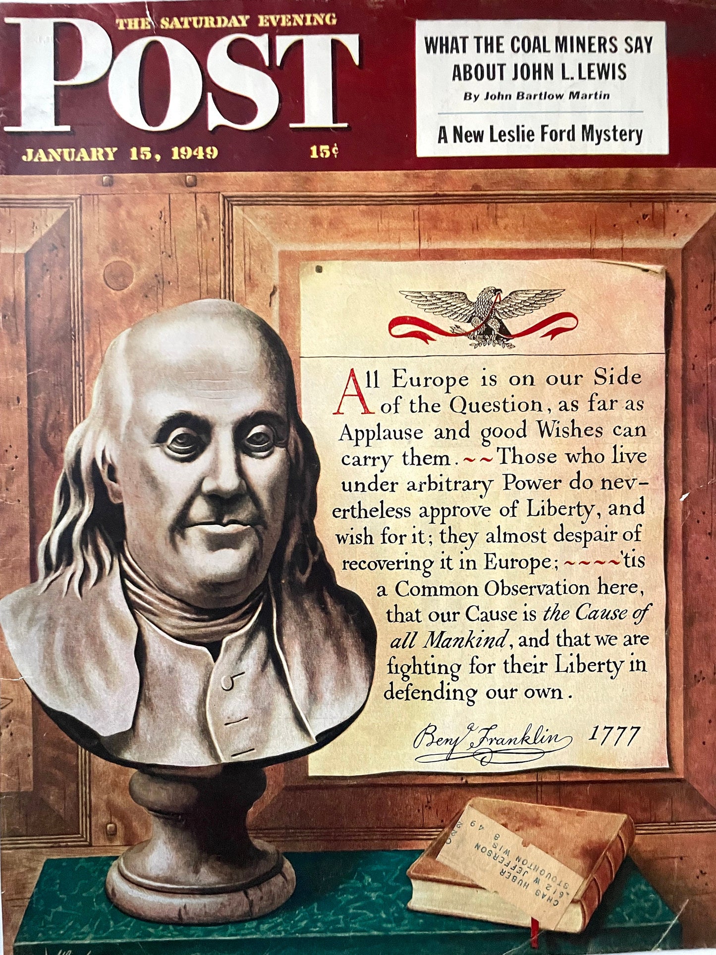 RARE - Saturday Evening Post - Original Cover - January 15, 1949