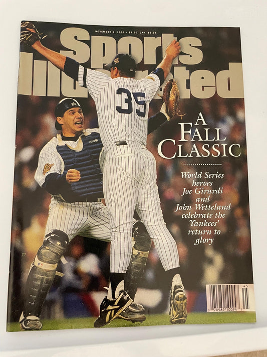 Sports Illustrated November 4 1996 Joe Girardi NY Yankees - complete original magazine - A Fall Classic