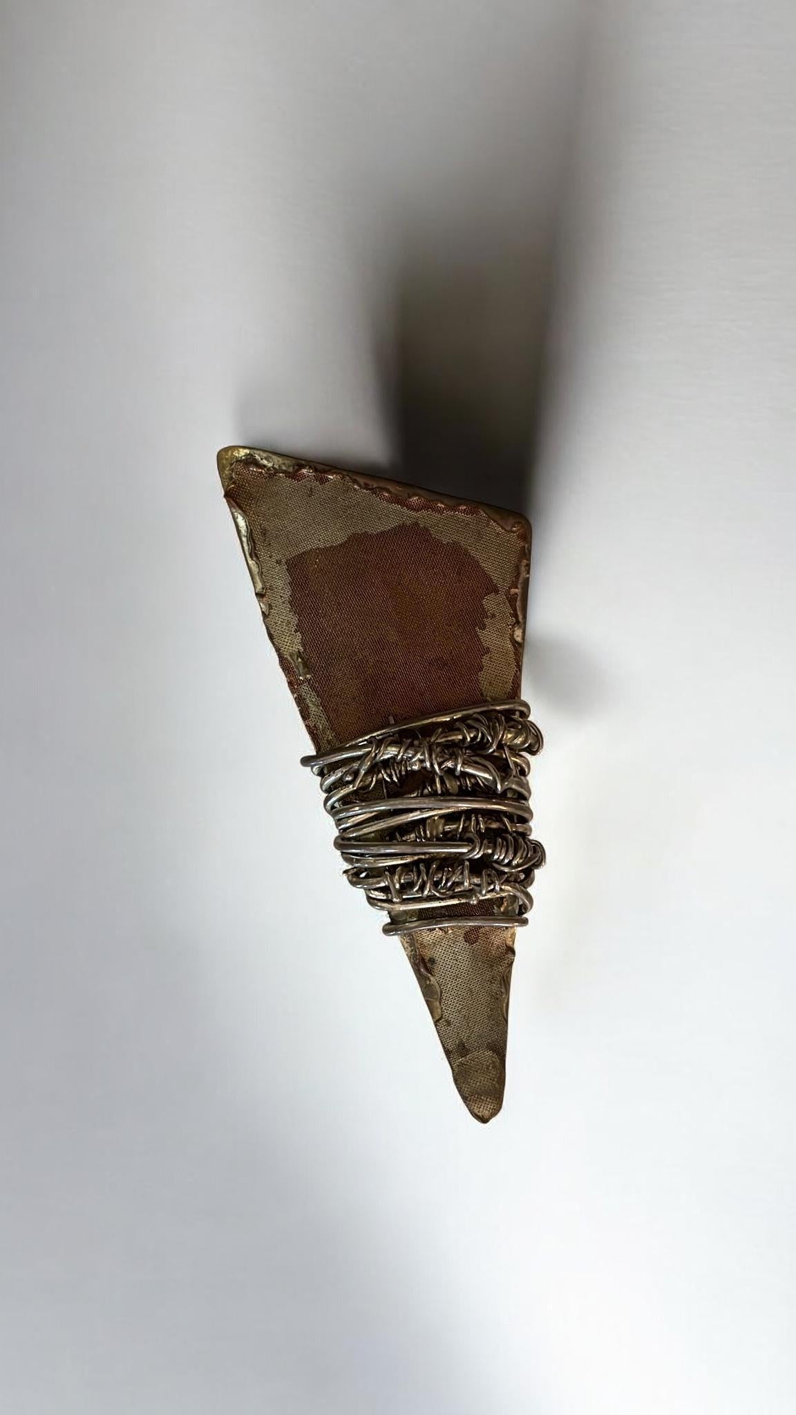 Vintage Artisan Sterling Silver Abstract Pin – Modernist Brutalist Studio Brooch, Handcrafted Statement Jewelry