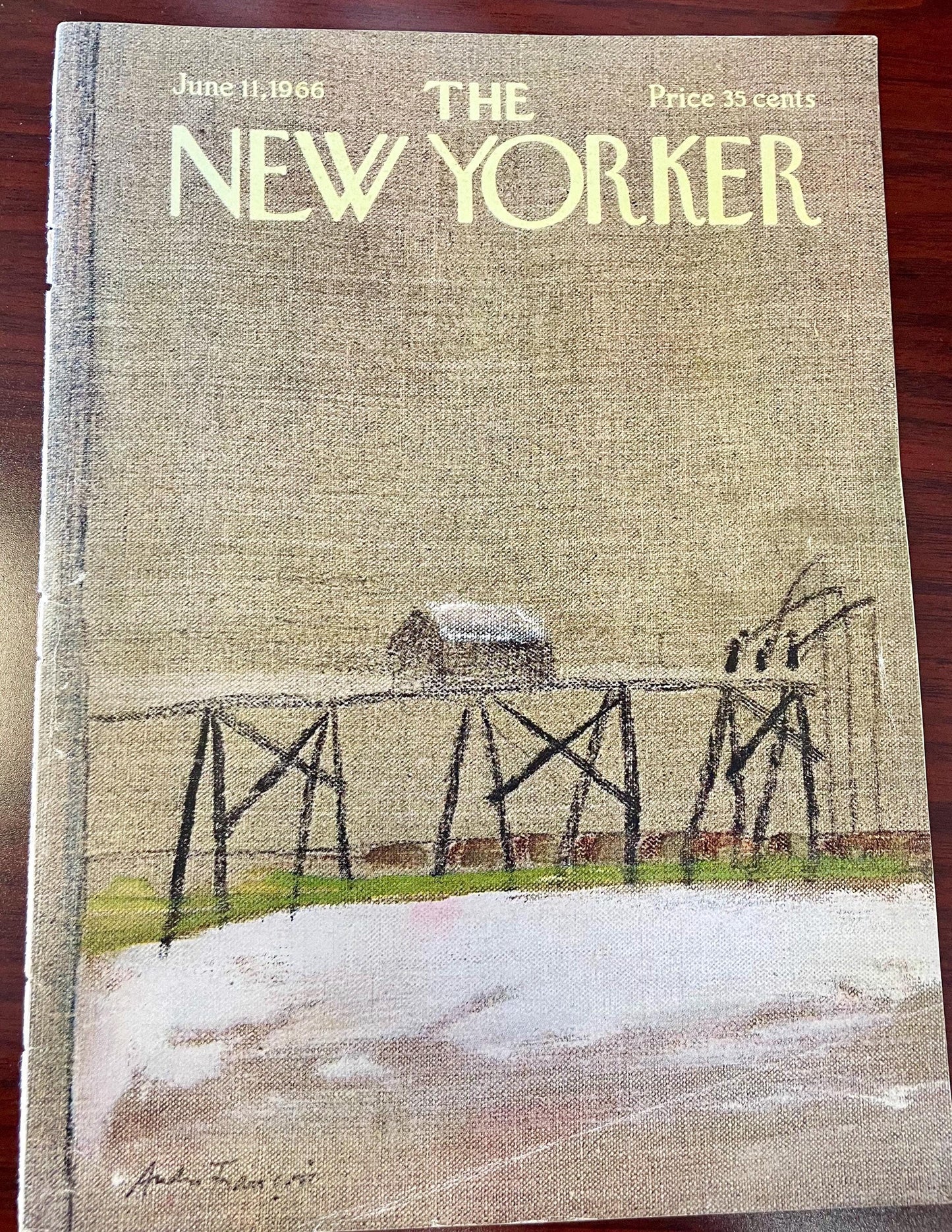 NEW YORKER Magazine cover - June 11, 1966 - fishing