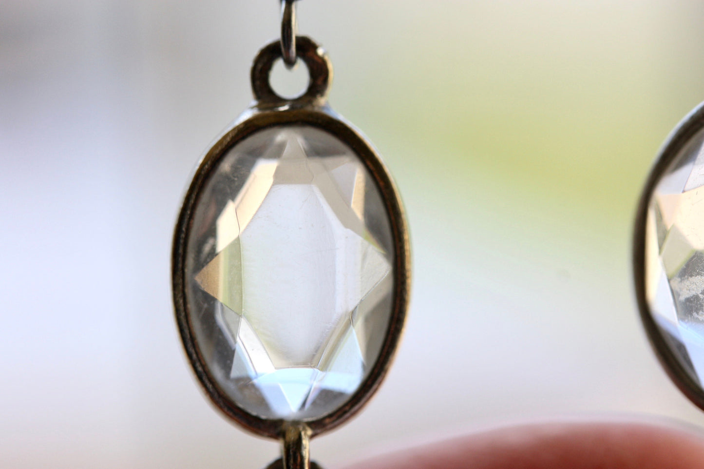 Handmade earrings with upcycled high quality vintage glass cut crystal
