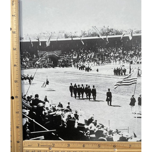 Vintage Olympics - 1912 opening ceremony in Stockholm - print from a vintage book - Olympic athlete