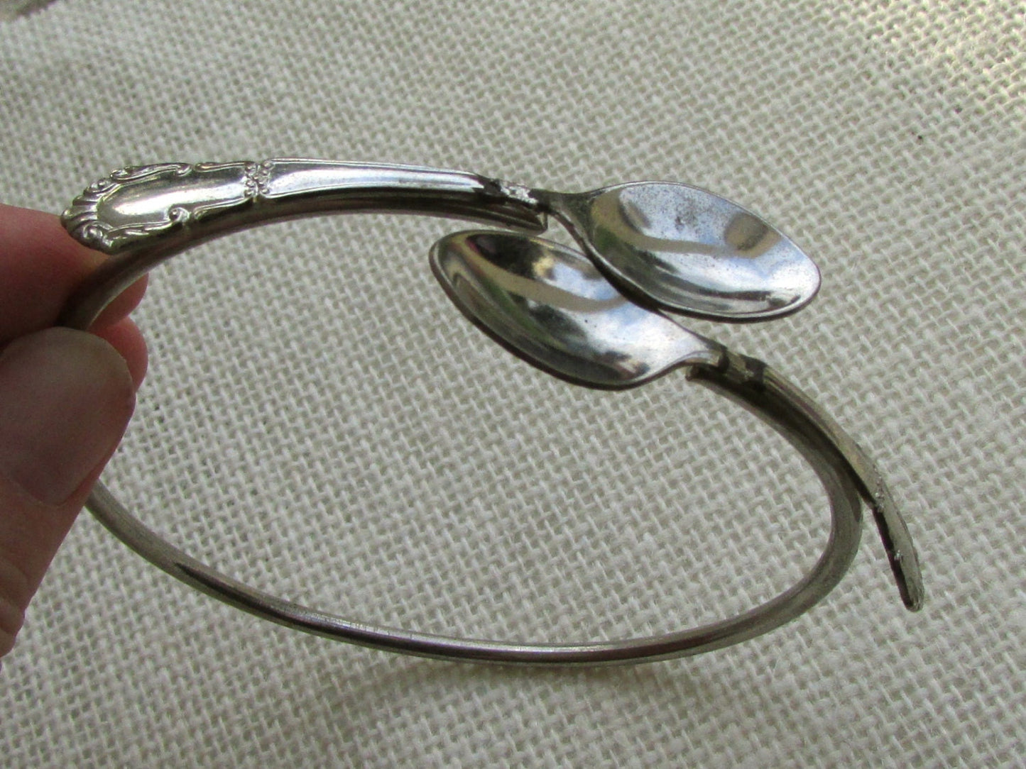 Very unique vintage bracelet made of intertwining little spoons - just a bit of a fixer upper - please read description