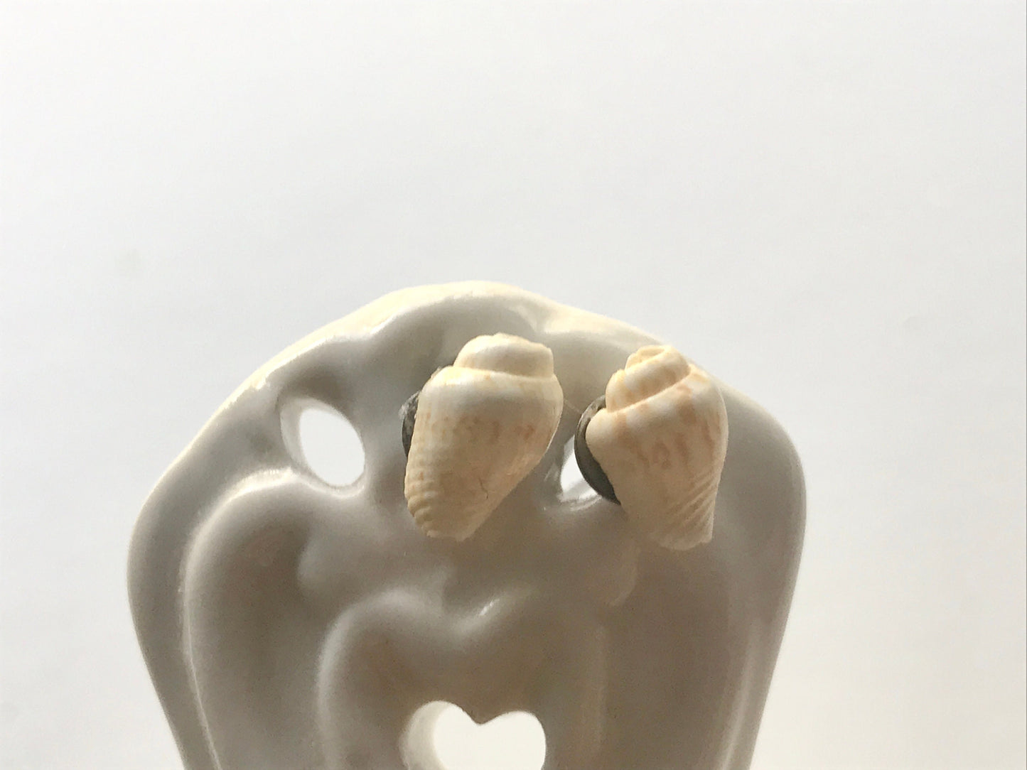 Tiny vintage shell stud earrings