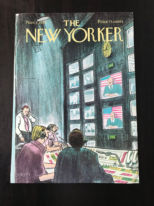 July 19, 1976 - The NEW YORKER Magazine charming original cover - Artist: Charles Saxon - television election