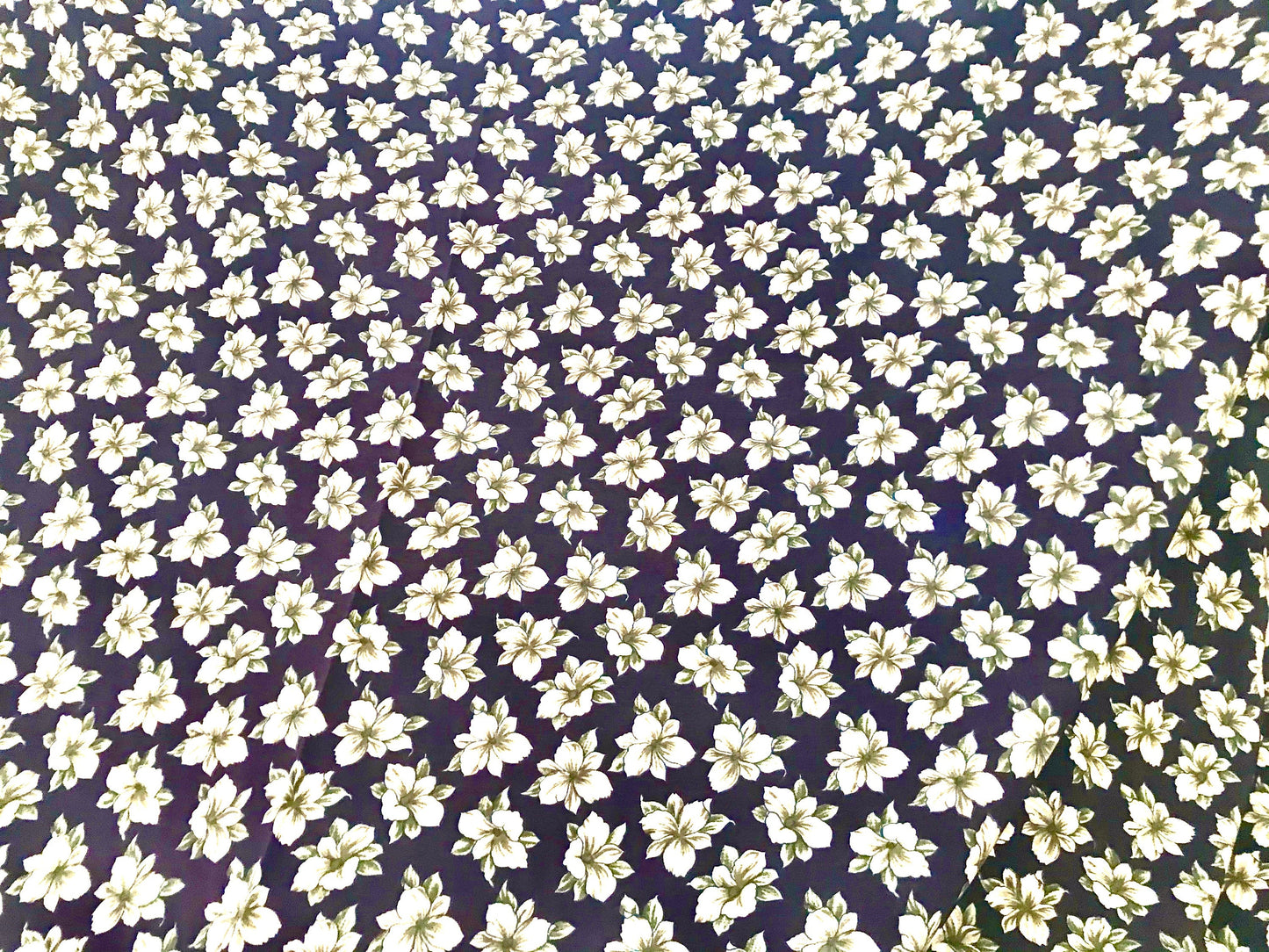 Vintage fabric - flowers - silky finish - 4+ yards