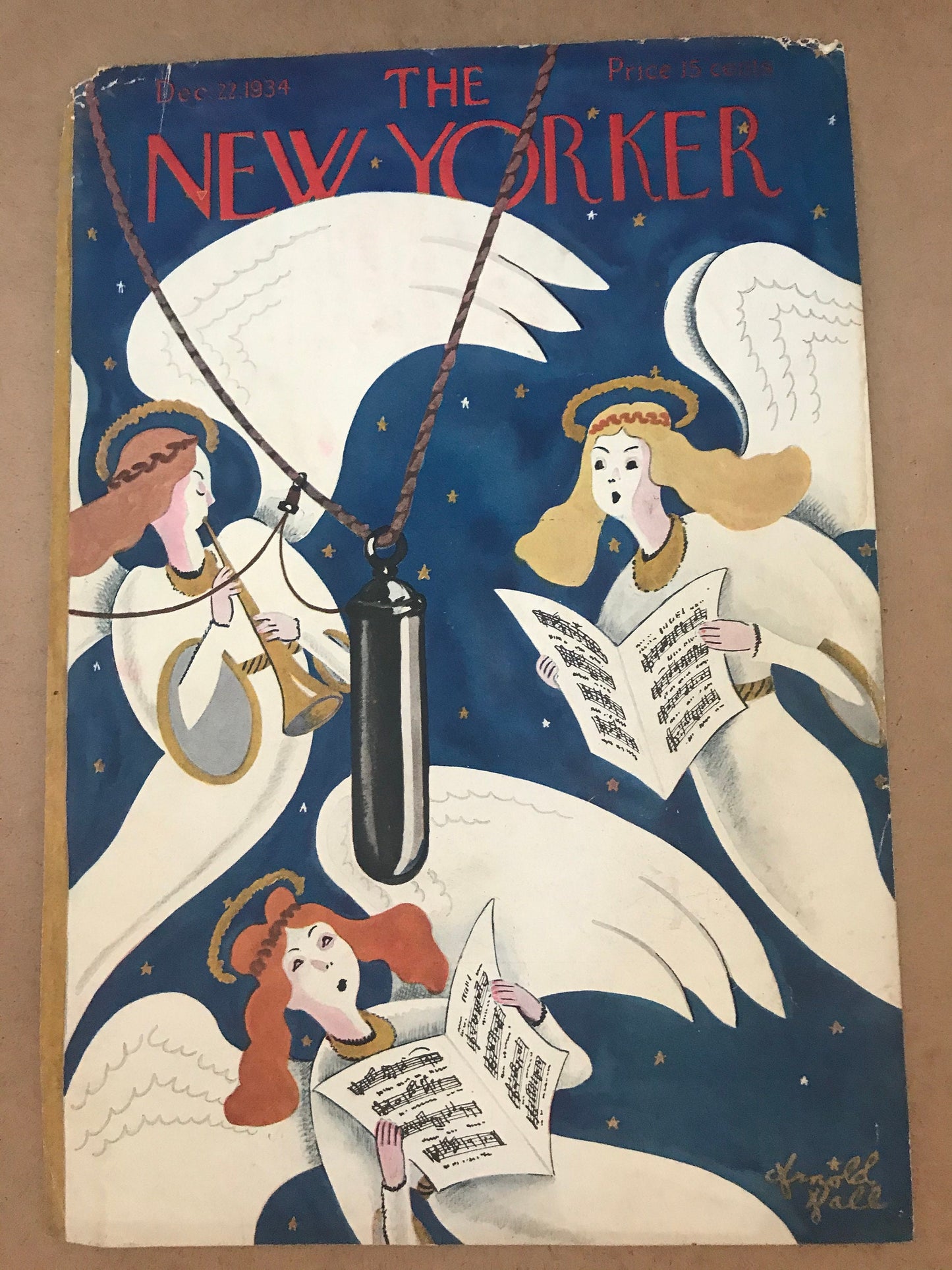 Rare - December 22, 1934 - The NEW YORKER Magazine original cover - angels