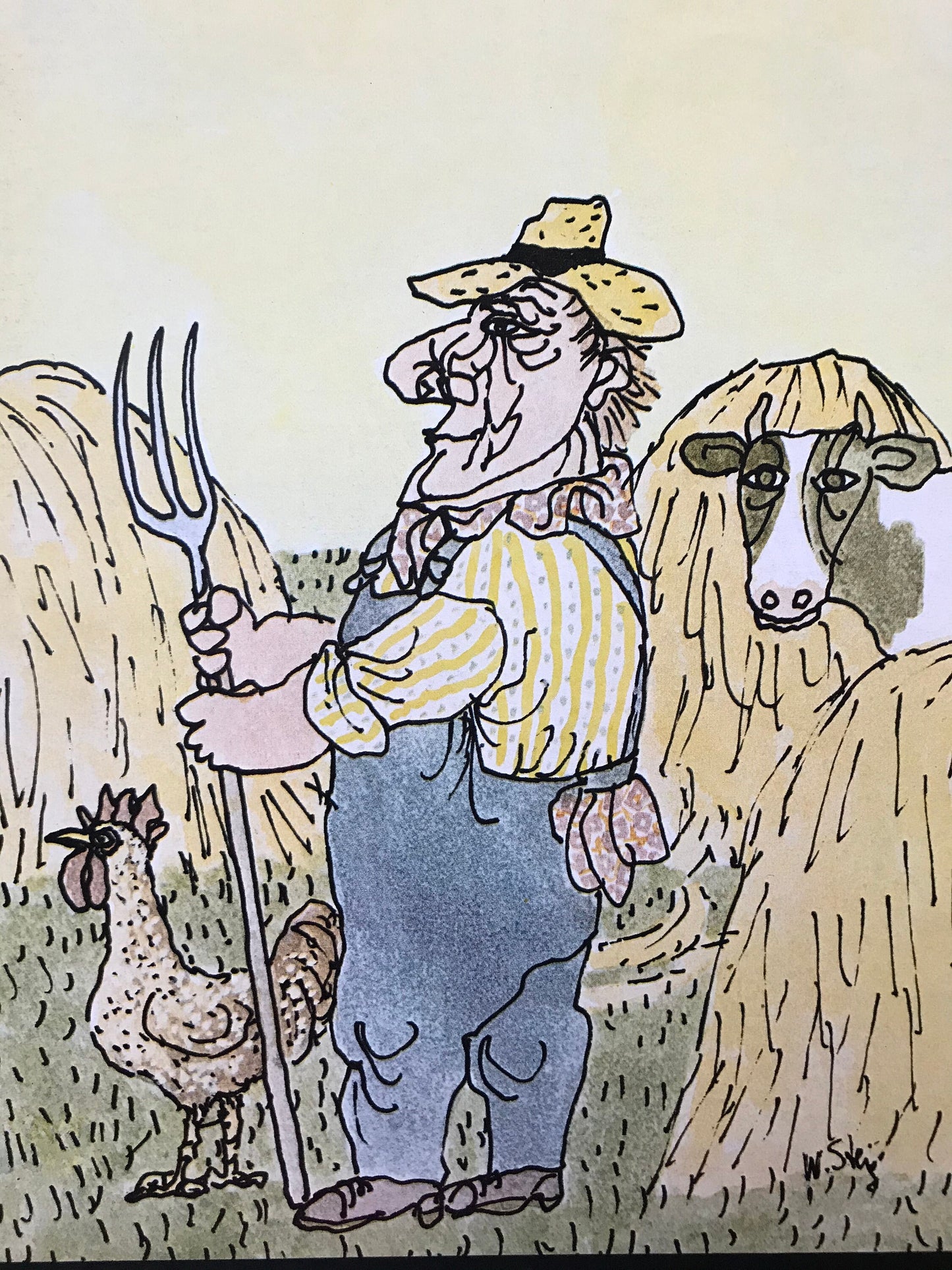 September 18, 1978 - The NEW YORKER Magazine vintage original cover - farmer by William Steig