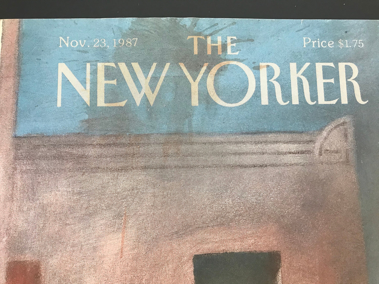 NEW YORKER Magazine cover - November 23, 1987 - please read description