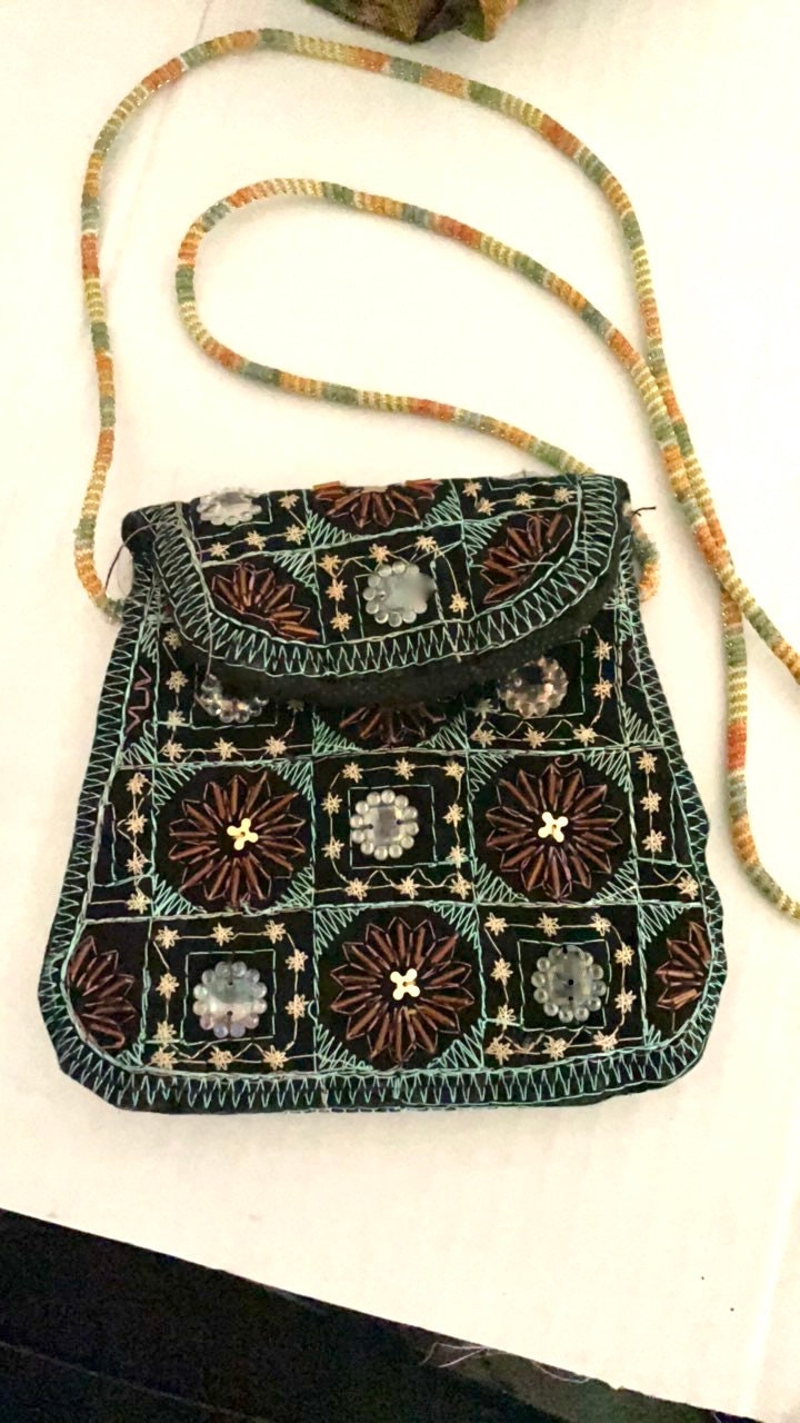 Vintage Crossbody Handbag – Handmade Ethnic Embroidered Boho Shoulder Bag