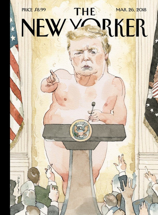 The New Yorker Magazine original cover - March 26, 2018 - Trump naked