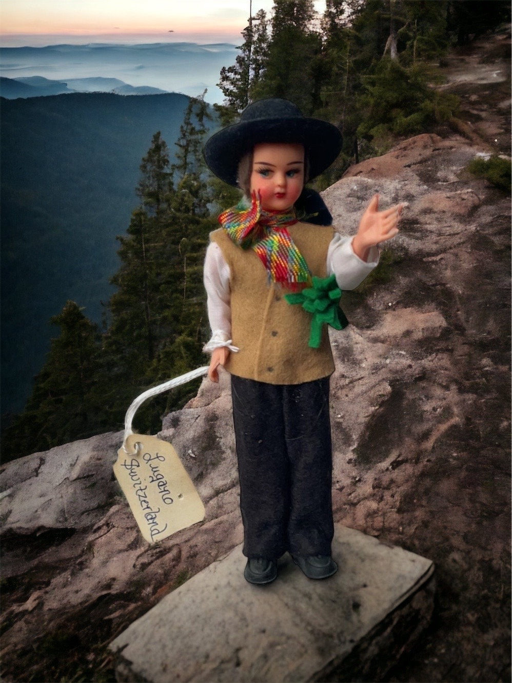 Stunning vintage collectible art Doll from Lugano, Switzerland