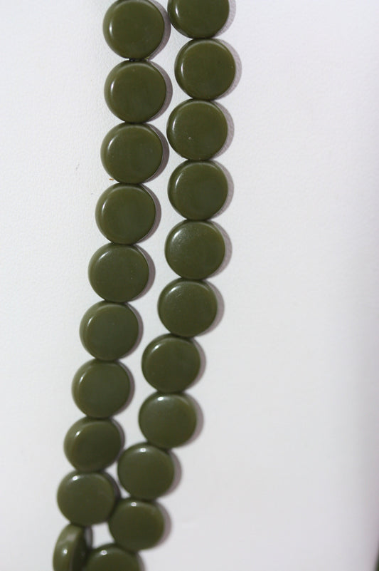 Long vintage green necklace
