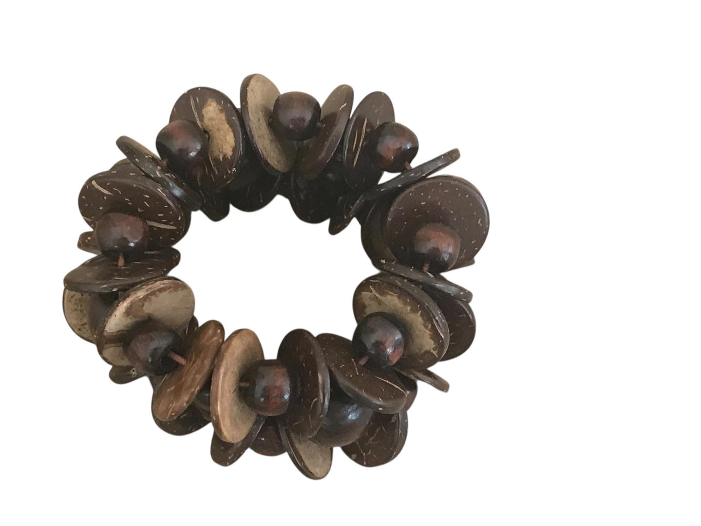 Vintage Brown Coconut Shell Bracelet | Handmade Natural Jewelry | Unique Boho Chic Accessory | Eco-Friendly Statement Piece