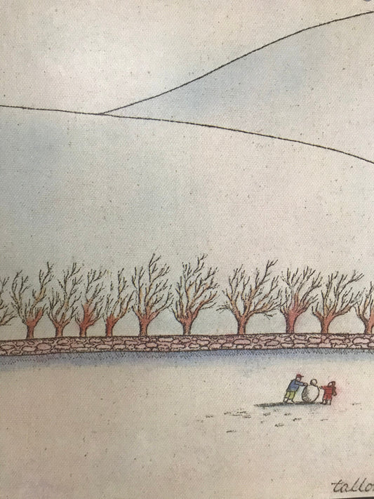 December 15, 1980 - The NEW YORKER Magazine original cover - building a snowman - winter, snow