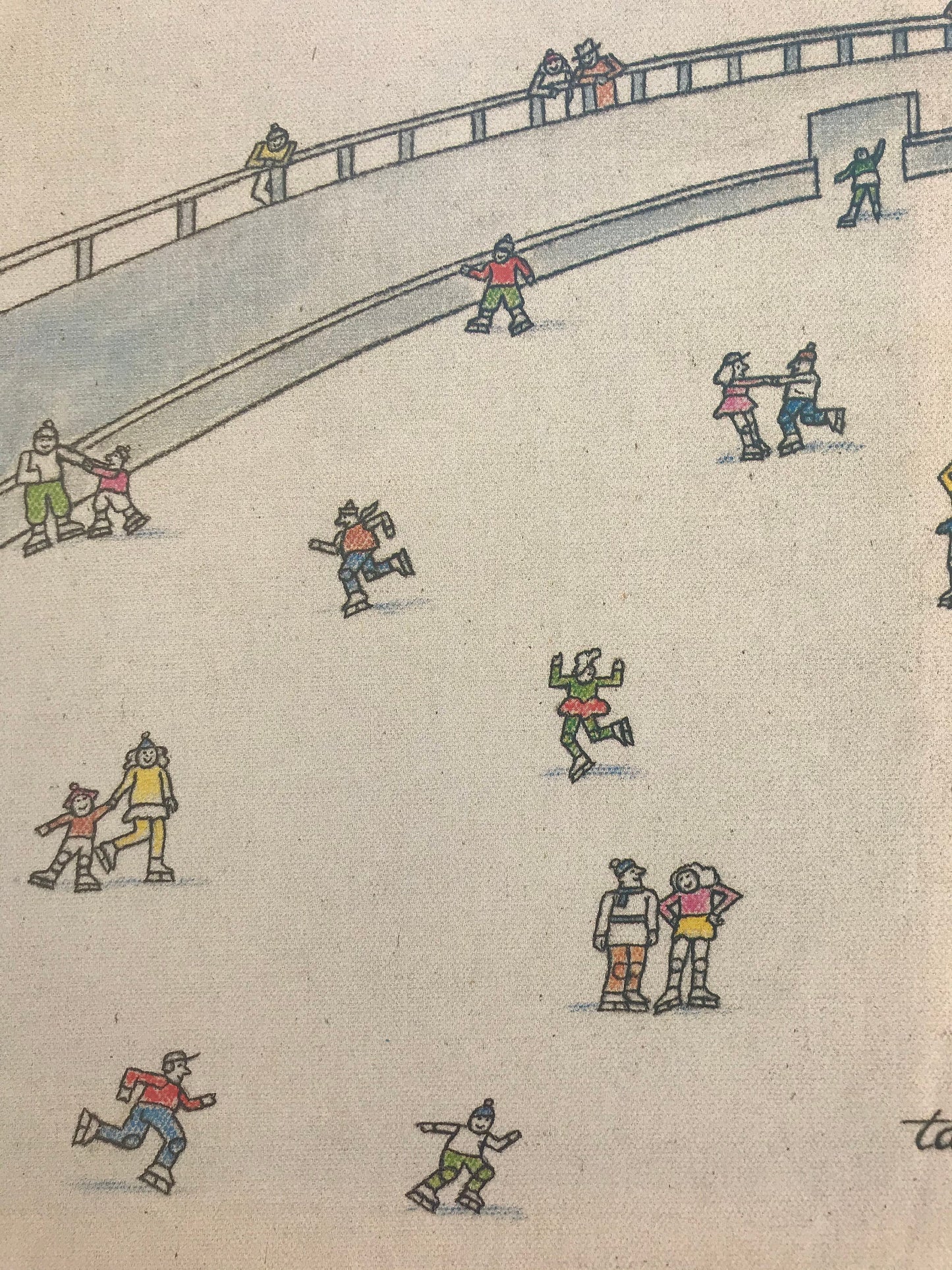 The NEW YORKER Magazine cover - January 7, 1985 - rare original cover - ice skating