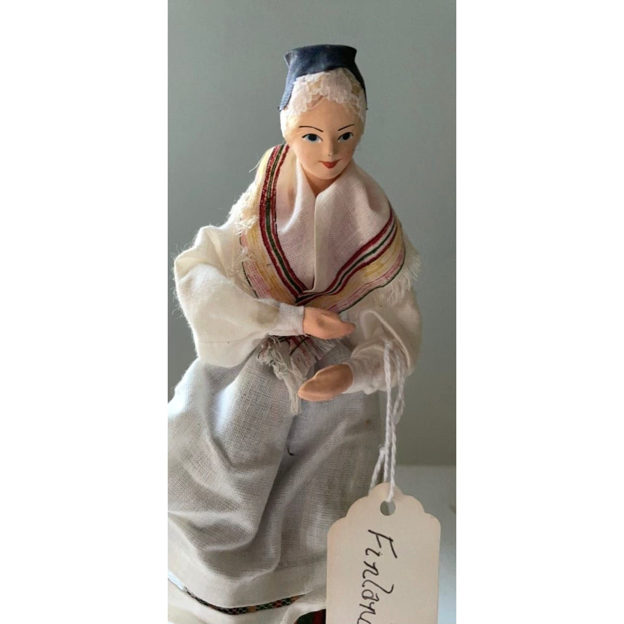 Rare vintage Suomalainen Kansallispuku doll figurine Handmade in Finland