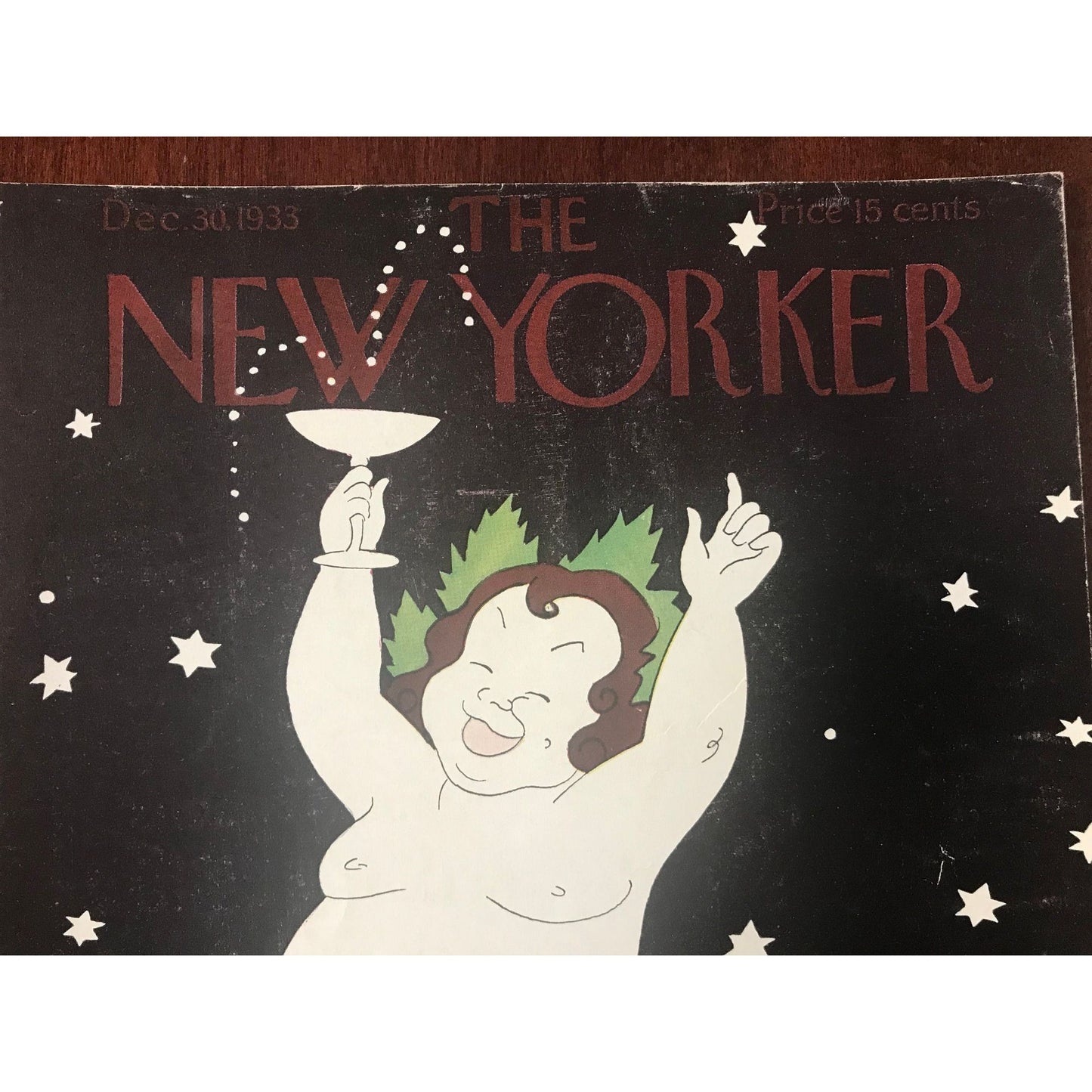 Very Rare - December 30, 1933 by Rea Irvin - The NEW YORKER Magazine original cover - New Years Eve, New Year's Eve Celebration