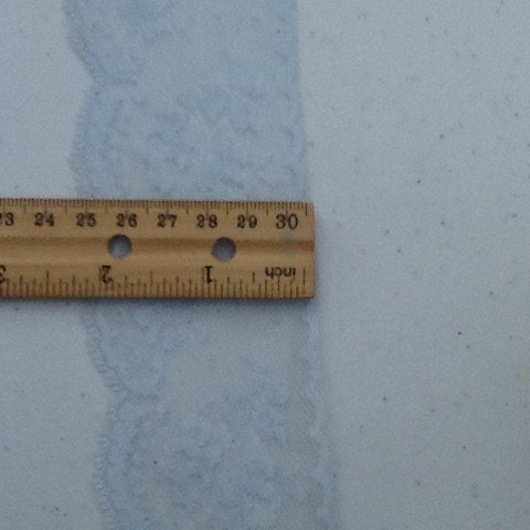 Wide vintage light blue lace - lace trim by the yard