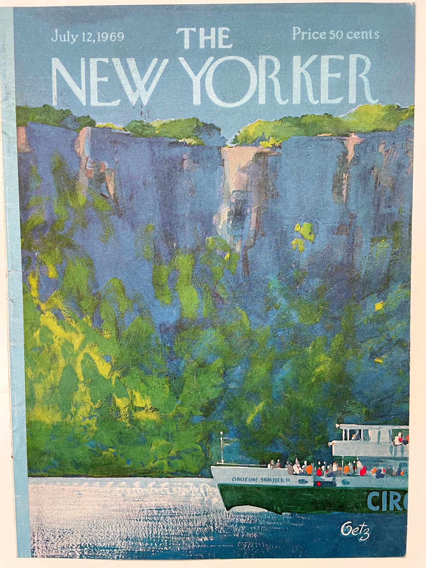 RARE - The NEW YORKER Magazine original cover - July 12, 1969 - ship, boat - artist Arthur Getz
