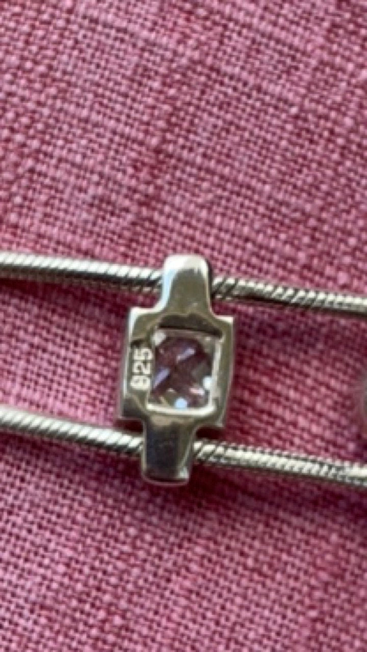 Vintage Monet couture sterling silver and clear geometric Swarovski crystal drop necklace