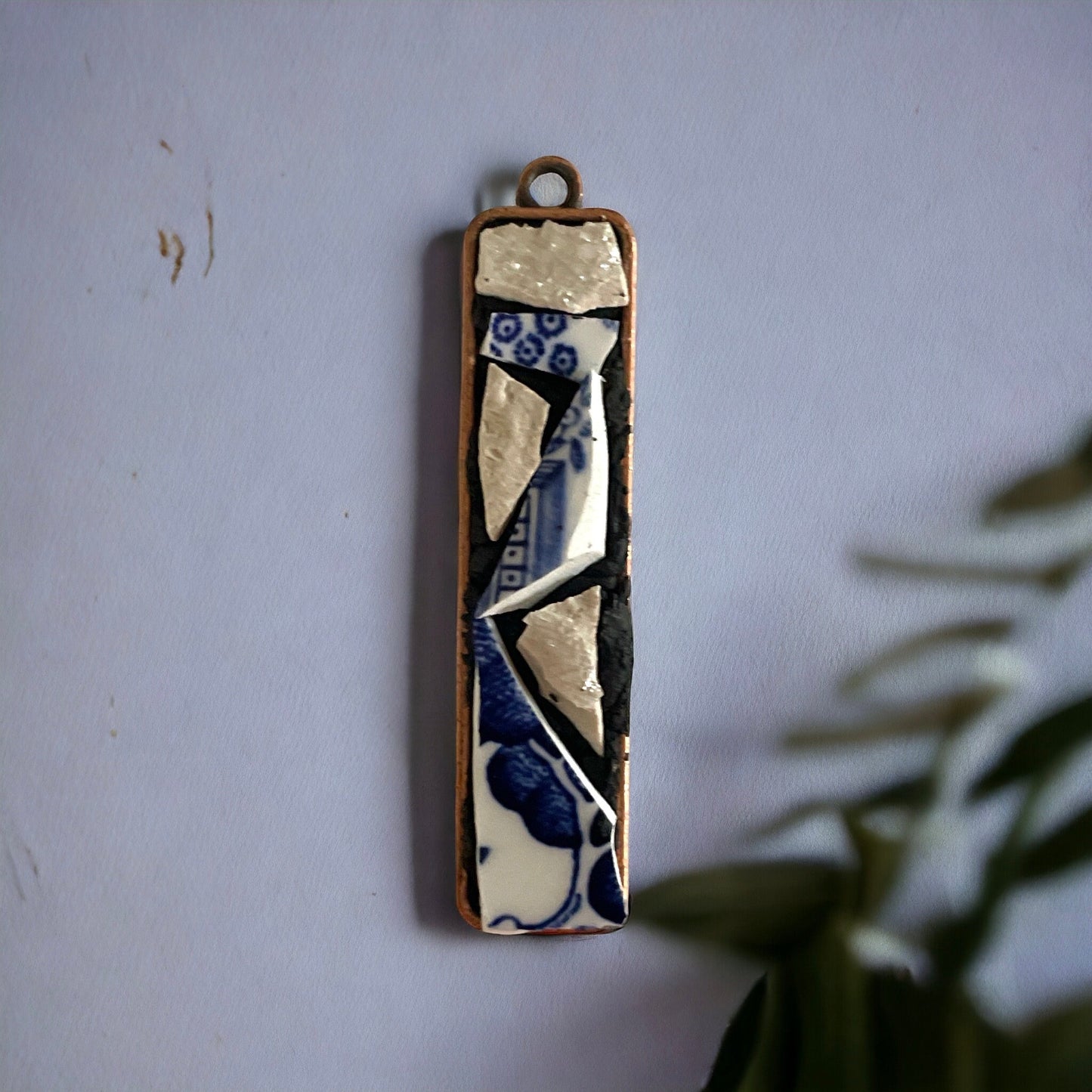 Handmade mosaic necklace - made from upcycled pieces of a broken vintage plate