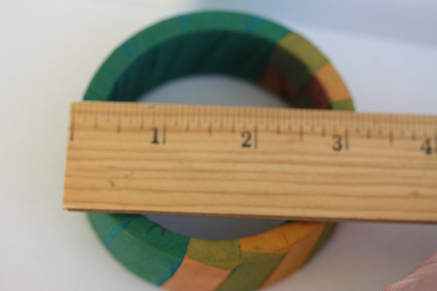 Stunning vintage fabric covered bangle bracelet