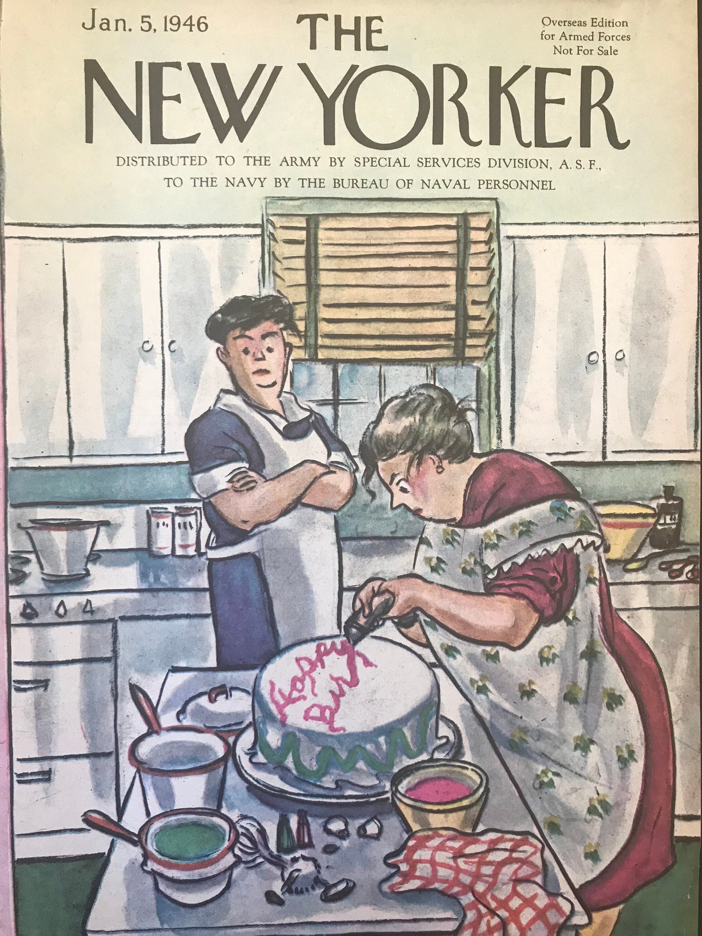 NEW YORKER Magazine - January 5 1946 - Collectible Overseas Edition for Armed Forces Navy & Marines