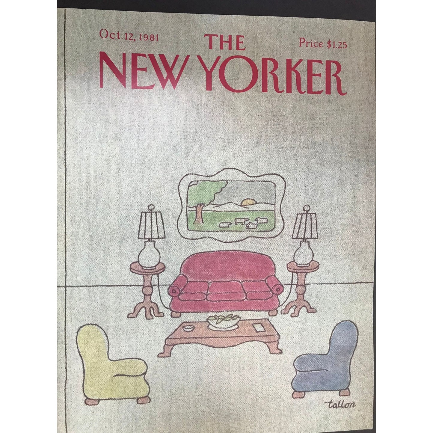 October 12, 1981  - The NEW YORKER Magazine original cover - Tallon