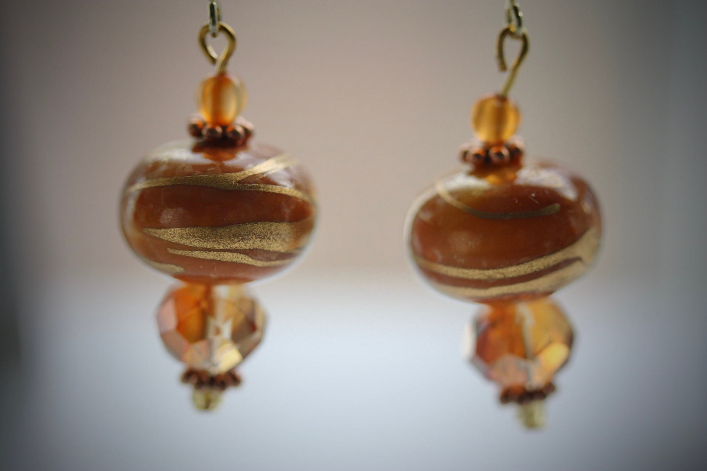 Faceted crystal earrings made of both new and vintage components