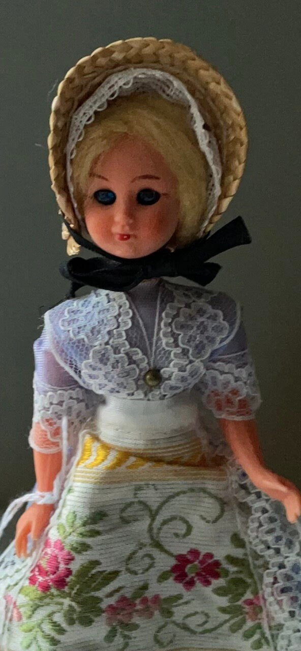 Vintage collectible handmade Geneva, Switzerland doll figurine - eyes open and close