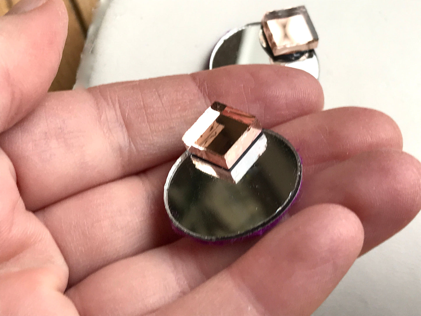 Unique colored mirror earrings