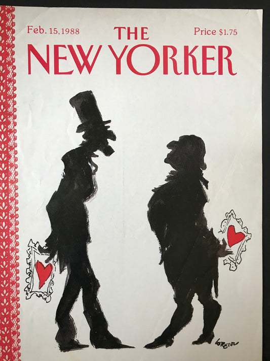 NEW YORKER Magazine cover - February 15, 1988 - Valentine's Day