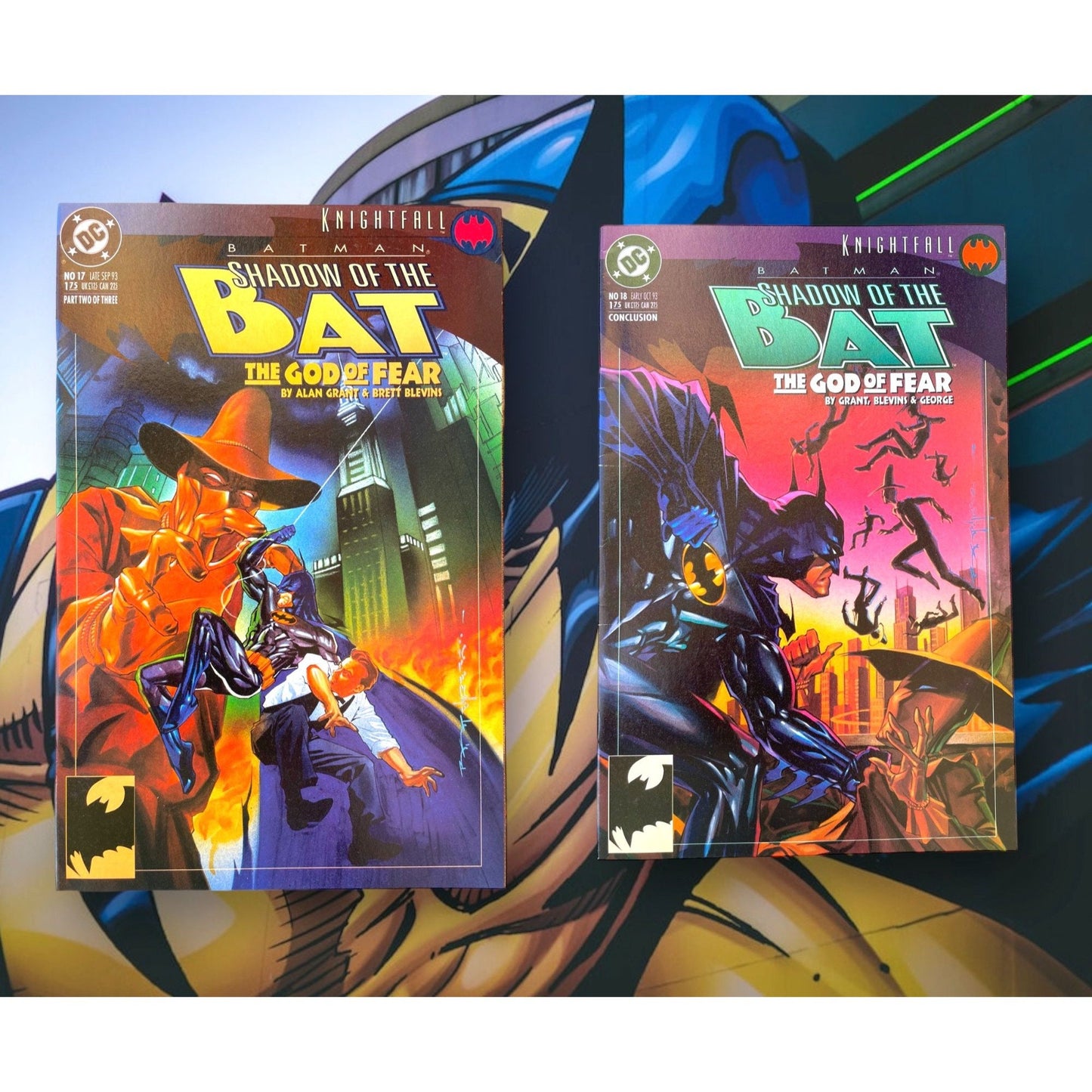 Vintage comic book - two issues of Batman: Shadow of the Bat #17 and #18 Books by Alan Grant - DC Comics 1993