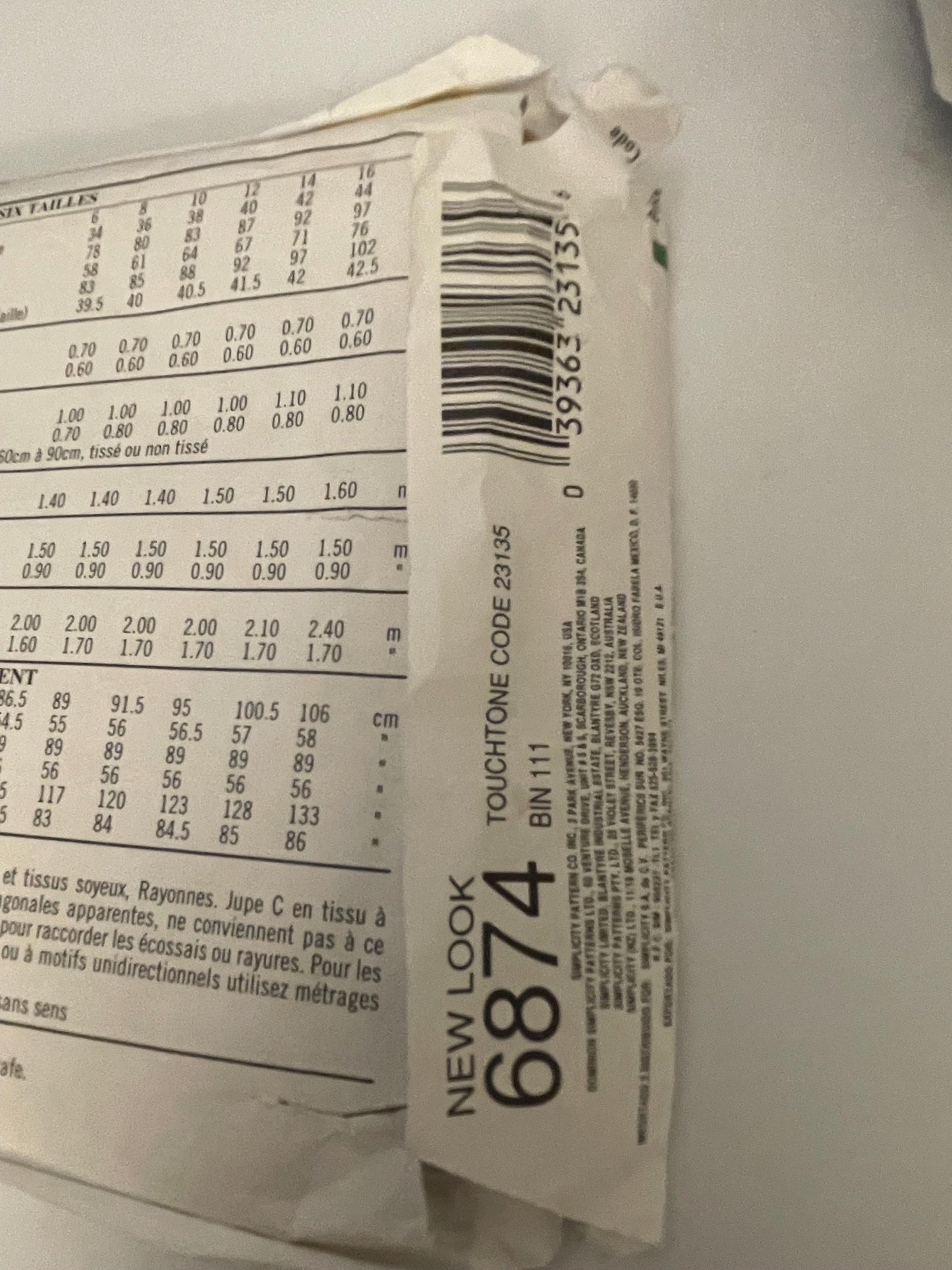 New Look Sewing Pattern 6874 Top Sarong Skirt Bratop JACKET SZ A 6-16 NEW - please read description