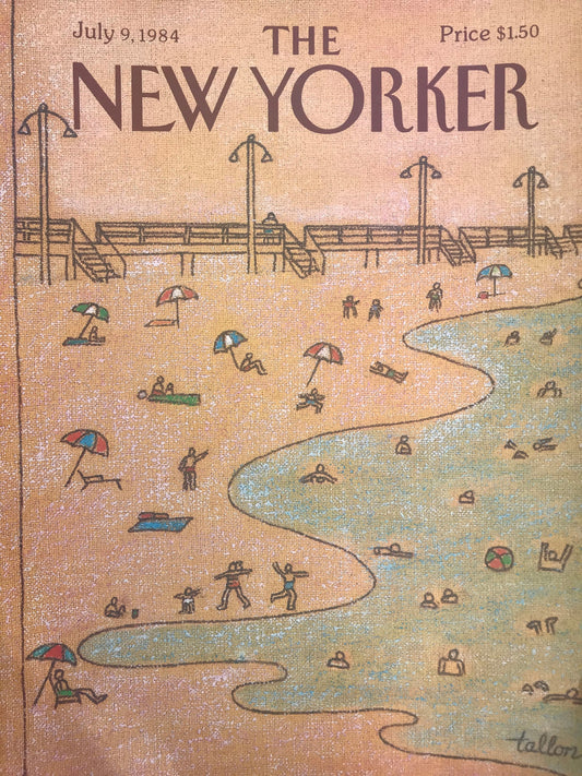 NEW YORKER Magazine original cover - vintage -July 9, 1984 - the beach