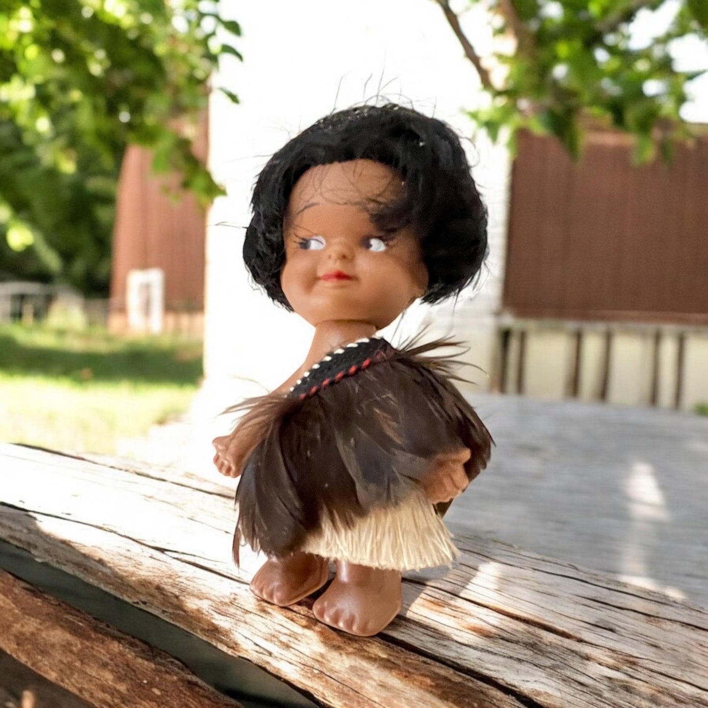 Adorable vintage New Zealand Maori Doll - souvenir doll, tribal, kitsch