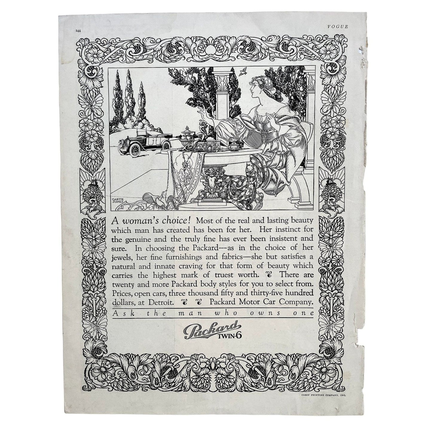 Original 1917 Advertisement Packard Twin 6 Car Automobile Adventure!