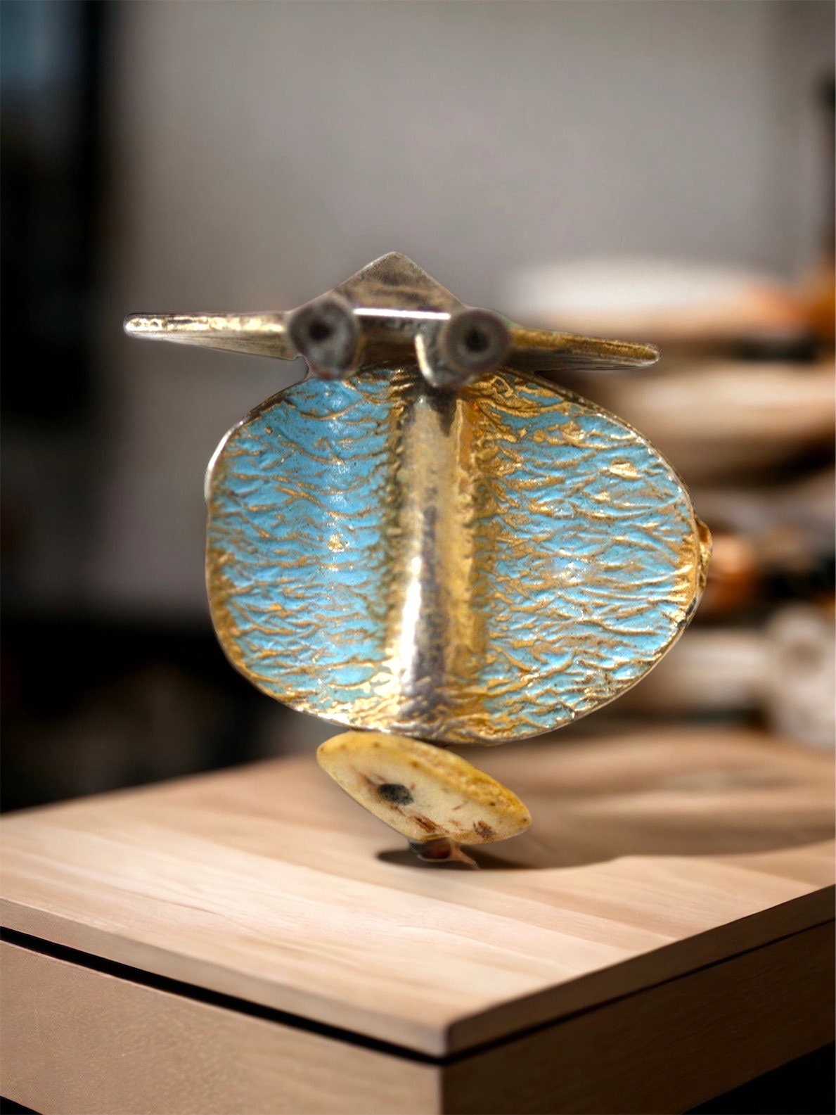 Handmade, one-of-a-kind assemblage art - can be ordered as a necklace, pin or magnet
