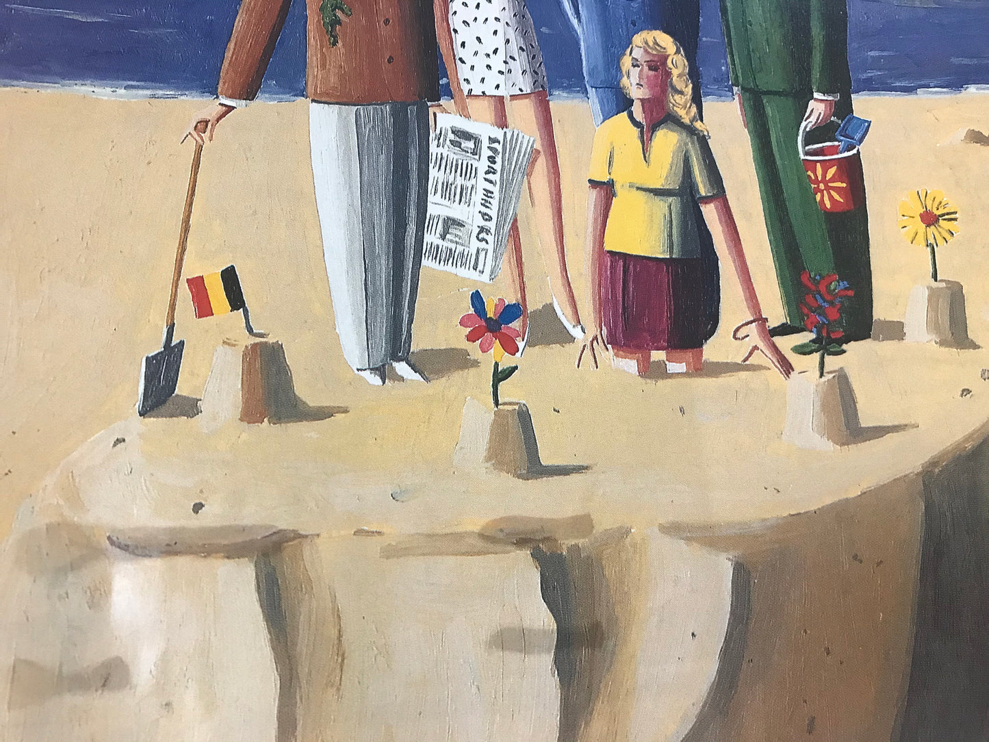 The NEW YORKER Magazine very rare original cover - July 13, 1992 - the beach, building a sandcastle