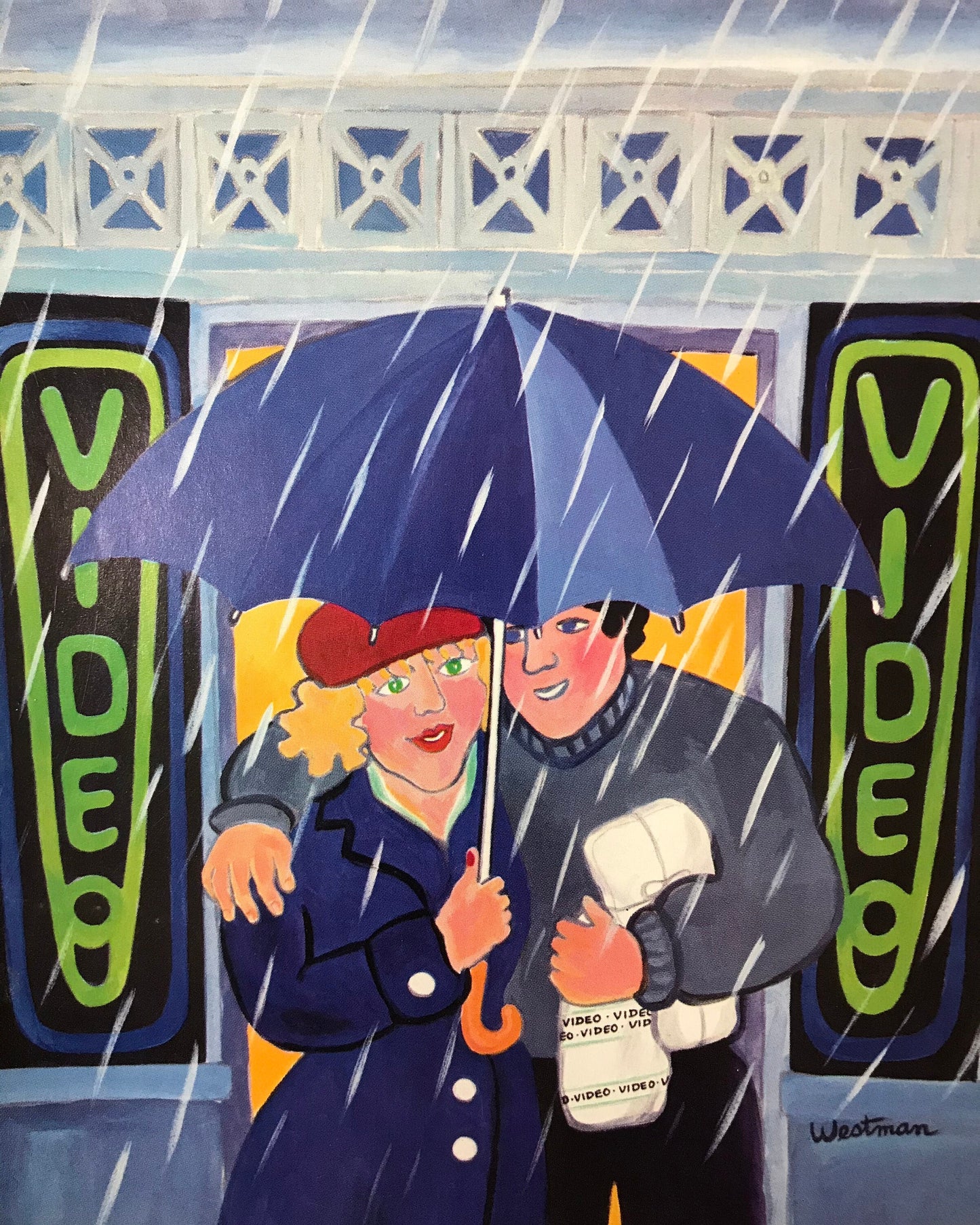 NEW YORKER Magazine cover - October 12, 1987 - video rental, love, romance