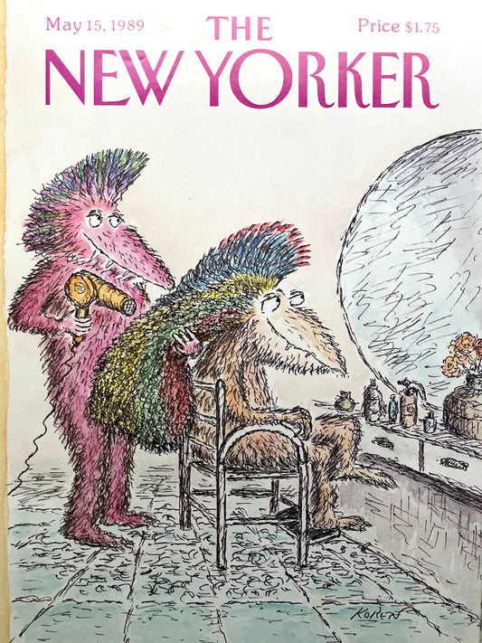May 15, 1989 - The NEW YORKER Magazine original cover - Edward Koren - hair salon, hair cut