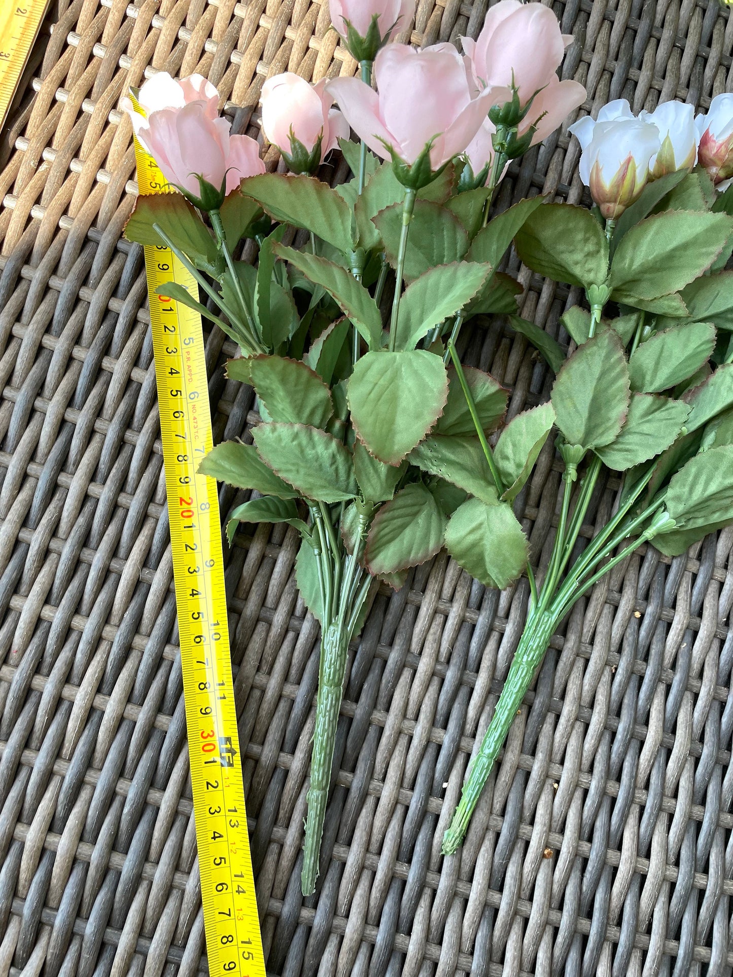 Vintage stems of stunning pink or white faux flowers