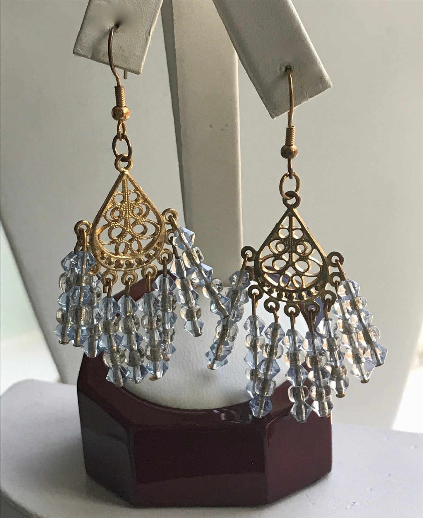 Stunning vintage all-crystal dangle earrings